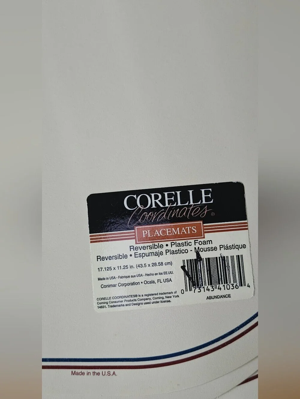 Vintage Corelle Coordinates Placemats with Fruit Border-Set Of 4